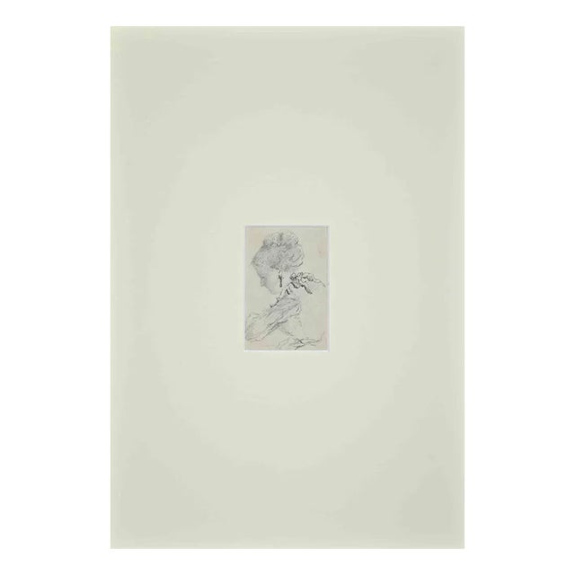 Profile of a Lady, Drawing, Late 19th Century For Sale