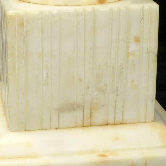 Stone Italian Alabaster Marble Lamp Neoclassic Amphora Shape Circa 1920 For Sale - Image 7 of 10