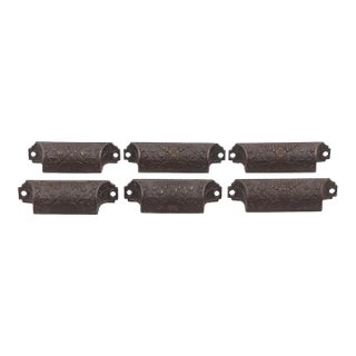 Set of 6 Mid 20th Century Windsor Cast Iron Bin Pulls For Sale