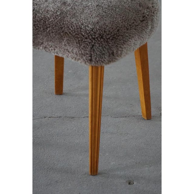 Mid-Century Danish Dining or Desk Chair in Lambswool by Eva Koppel, 1950s For Sale - Image 13 of 18