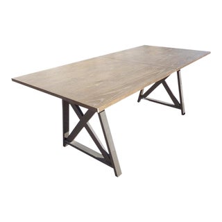 Industrial Trestle Base Work Table Desk For Sale