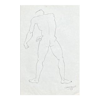1958 Walter Stawuszewski Małe Nudę Drawing For Sale