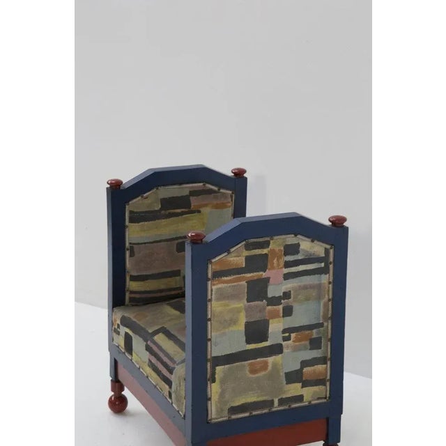 1920s Set of Futurist Stools in Blue and Red attributed to Fillìa Luigi Colombo, 1925 For Sale - Image 5 of 10