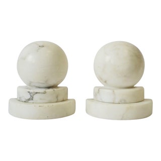 Italian Marble Art Deco Modern Bookends - A Pair For Sale