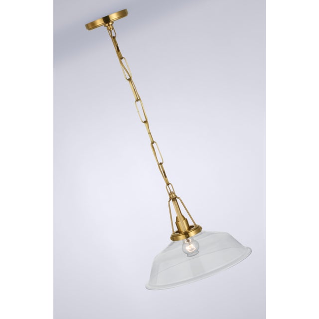 Visual Comfort Chapman & Myers for Visual Comfort Signature Layton 14" Pendant in Antique-Burnished Brass with Clear Glass For Sale - Image 4 of 5