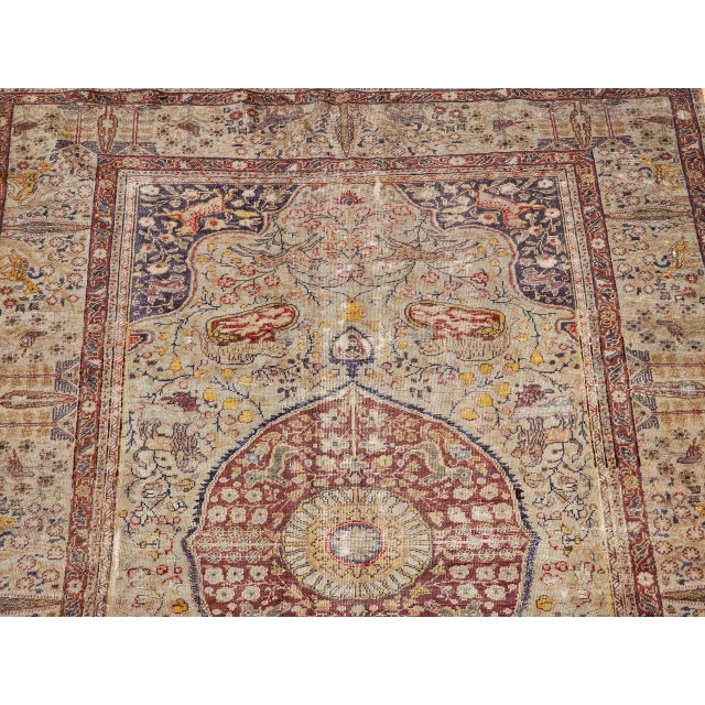 Antique Turkish Sivas Rug, Handwoven Wool, Garden Design, 19th Century, 4' x 6' For Sale - Image 9 of 16