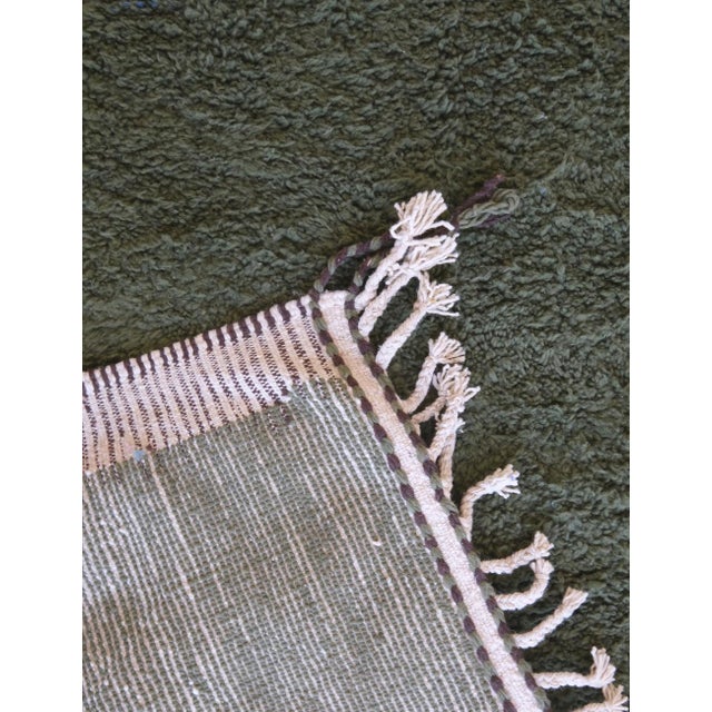 Solid Green Moroccan Rug - 10 X 9.3 Ft For Sale - Image 4 of 8