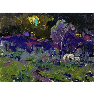 Oil Painting Bright Blue Night Oleksiy Ivanyuk For Sale