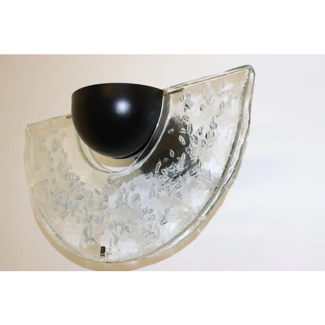 Late 20th Century Mauro Marzollo Murano Hand Cast Glass Wall Lamp For Sale - Image 5 of 13