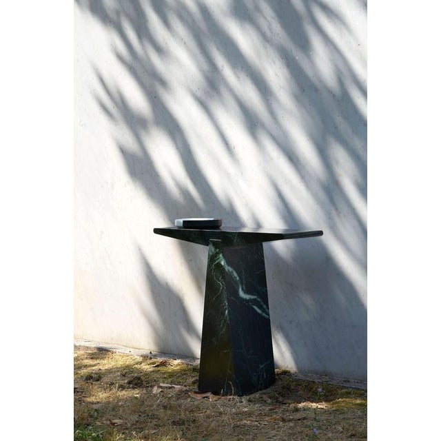 Alcm Console in Verde Alpi Marble by Bufalini Design For Sale - Image 9 of 18