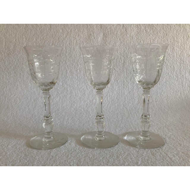 1960s Organic Design Cut Glass Cordial Glasses - Set of 3 For Sale - Image 4 of 4