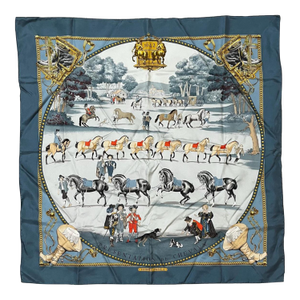 Vintage Hermes 90 Cm Silk Scarf Presentation De Chevaux by Philippe Ledoux