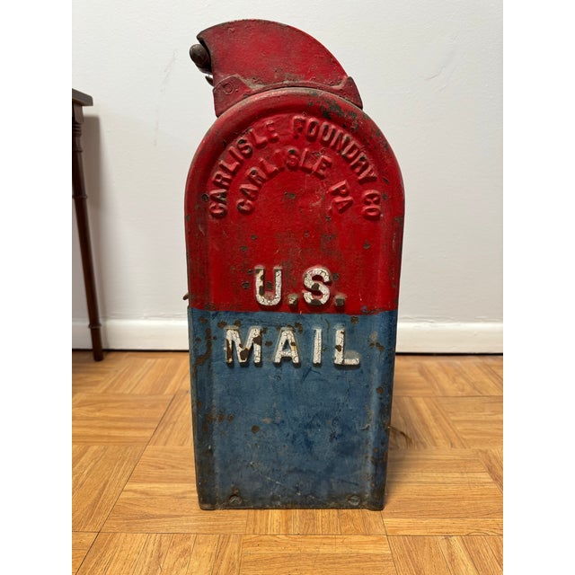 American Antique u.s. Mail Cast Iron Street Collection Box — Carlisle Foundry Co., Carlisle Pa, C. Late 19th Century For Sale - Image 3 of 12