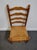 Brown Statton Furniture Solid Hard Rock Maple Colonial Early American Ladder Back Dining Side Chair W. Rush Seat For Sale - Image 8 of 10