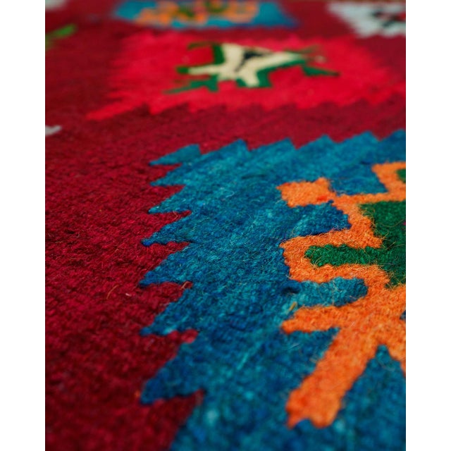 Rustic Vintage Romanian Kilim-Style Wool Runner Rug, 1970s For Sale - Image 3 of 10