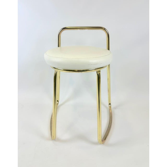Postmodern Vintage Italian Gilded Stool, 1980s For Sale - Image 3 of 8