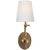 Thomas O'Brien for Visual Comfort Signature Alton Pivoting Sconce in Hand-Rubbed Antique Brass with Linen Shade For Sale