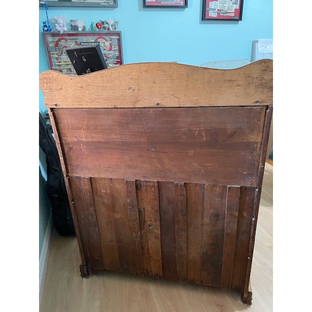 Wood Stunning Antique Victorian Era Cylinder Top Golden Oak Desk For Sale - Image 7 of 7