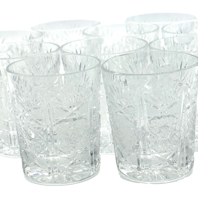 Antique Victorian Hand-Cut Lead Crystal Whiskey Drams and Shot Tumblers - Set of 10 For Sale - Image 4 of 4