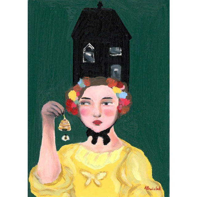 Beekeepers Daughter Inseparable III Modern Folk Art Portrait by Alexandra Swistak For Sale - Image 4 of 7