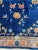 Pretty mid century Turkish Hereke rug with a design of Chinese rugs and beautiful colors with blue field, entirely and...