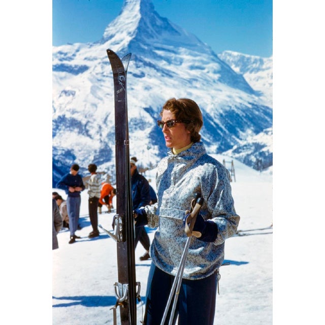 Zermatt Skier by Toni Frissell A skier prepares for her descent down a mountain in Zermatt, Switzerland, 1956. (Toni...