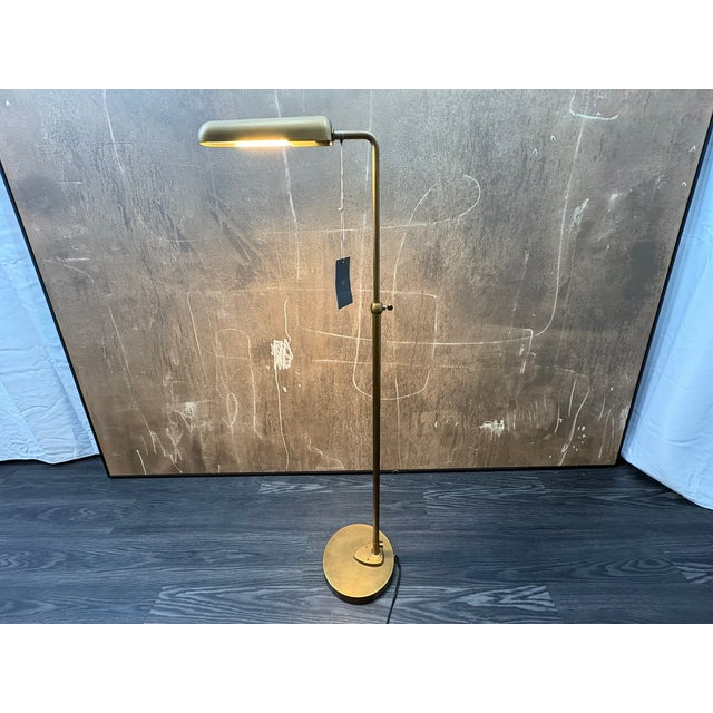 Contemporary Model Rh 1930s Parisian Task Floor Lamp Antiqued Brass | Adjustable Height | Dimmable Led Task Lighting For Sale - Image 18 of 18
