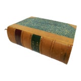 Antique Leather Marble Paper Public Acts Book 1944-45 London For Sale