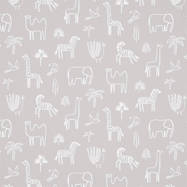 Harlequin Funky Jungle Wallpaper in Stone - a Sample For Sale
