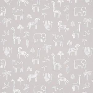 Harlequin Funky Jungle Wallpaper in Stone - a Sample