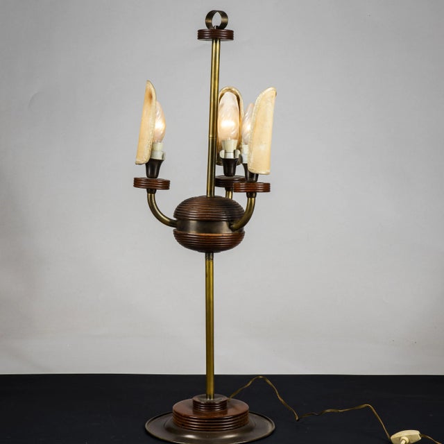 Brown Art Deco Style Table Lamp For Sale - Image 8 of 9
