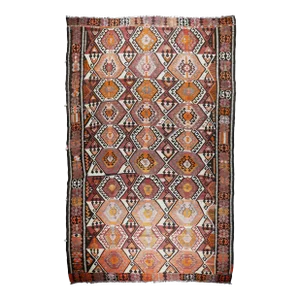 1940s Vintage Turkish Handwoven Large Size Kilim Rug for Floor