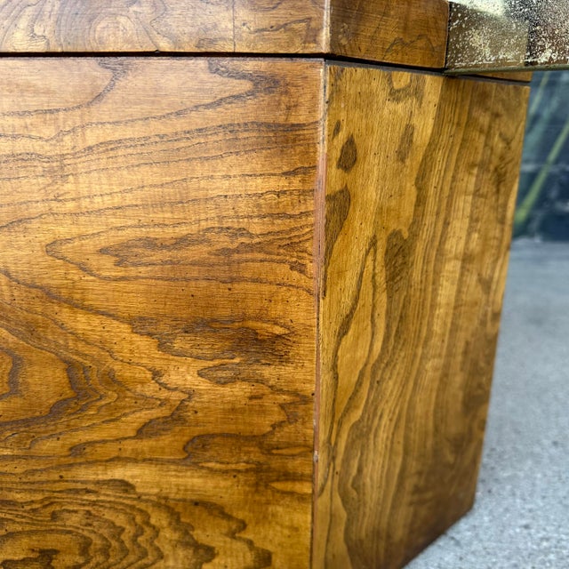 Lane Walnut Burl Octagonal Coffee Table Mid Century Modern For Sale - Image 11 of 12