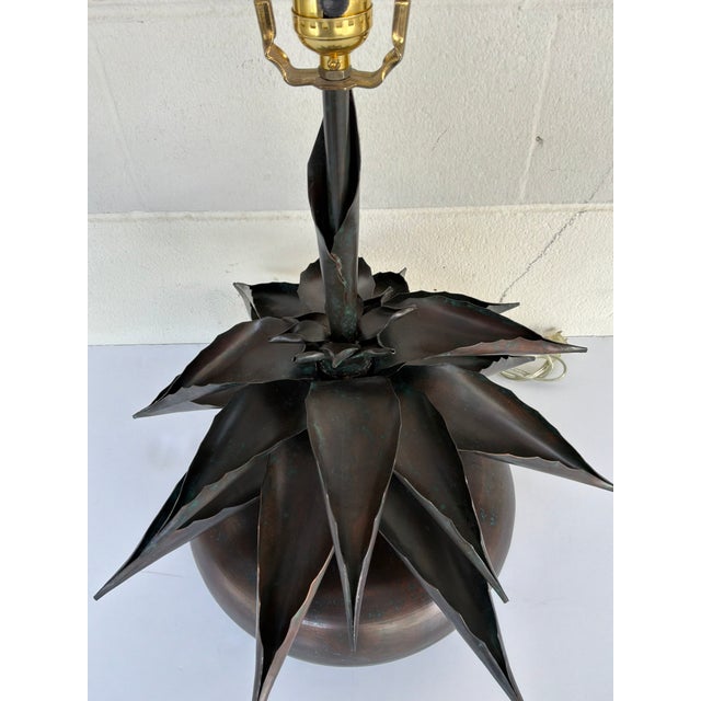 Arteriors Home Agave Metal Sculpture Lamp Aged Bronze Finish For Sale - Image 4 of 5