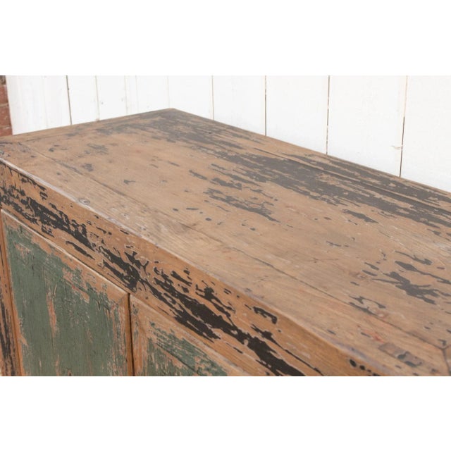 Vintage Teal & Black Asian Cabinet For Sale - Image 4 of 9