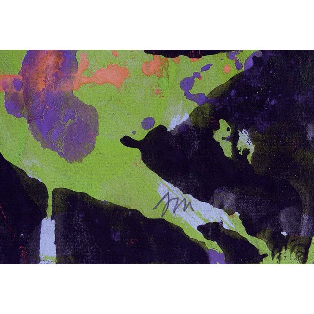 Peace dove abstract mixed media painting by Josephine Mahaffey (1903-1985), circa 1960. Signed lower right. Unframed....