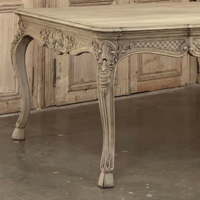 Antique Country French Liégeoise Régence Stripped Oak Dining Table or Writing Desk For Sale - Image 4 of 18