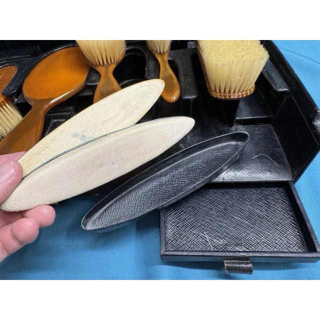 Antique Louis Vuitton 1920s Deluxe Vanity Case Leather Travel Box Mirror Bottles For Sale - Image 15 of 16