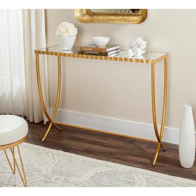 Mirror Top Console Table, Gold & Mirror Chairish
