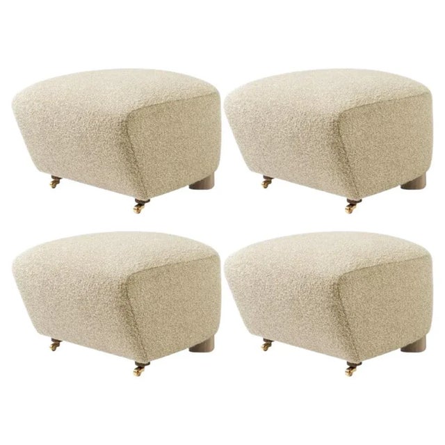 Beige Beige Natural Oak Sahco Zero the Tired Man Footstools by Lassen, Set of 4 For Sale - Image 8 of 8