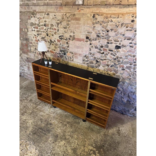 Mid-Century Modern Vintage Danish Teak Fold-Out Bar Drinks Cabinet, 1960s For Sale - Image 3 of 18