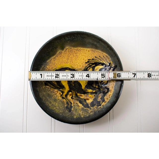 Horse Themed Handmade Stoneware Plate by Morris Pottery For Sale - Image 12 of 12