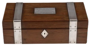 20th Century British Silver & Wood h.m.s Majestic Box, 1905