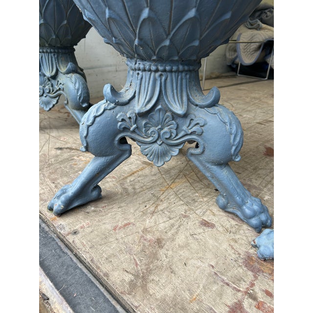 Rare Neoclassical Antique Garden Urns- A Pair For Sale - Image 14 of 17