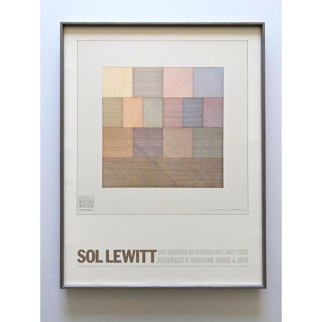 Sol LeWitt Vintage 1978 Mid Century Modernist Lithograph Print Framed Museum Exhibition Poster " Four-Color Drawing ( Composite ) " 1970 For Sale - Image 18 of 18