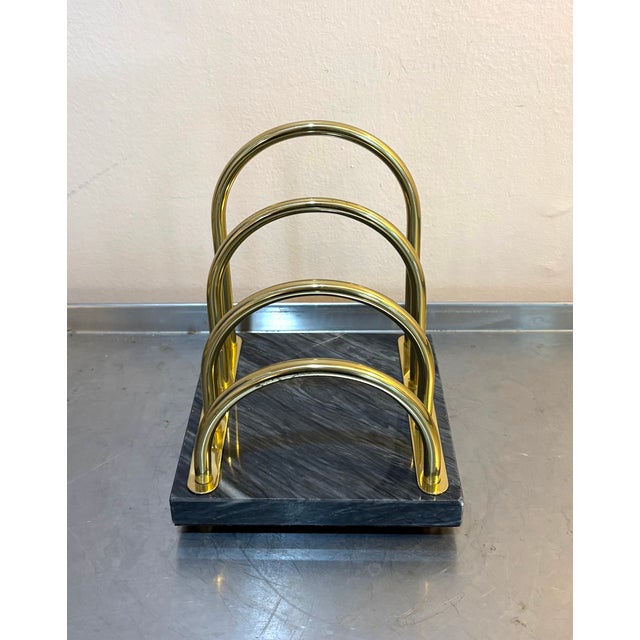 Mid-Century Modern Decorative Crafts, Inc. Marble & Brass Desk File For Sale - Image 3 of 4