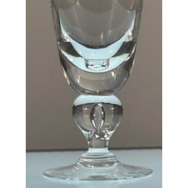 Mid-Century Modern Vintage Signed Steuben Crystal Tear Drop Bubble Baluster Stem Mid Century Goblet or Wine 1 of 7 For Sale - Image 3 of 8