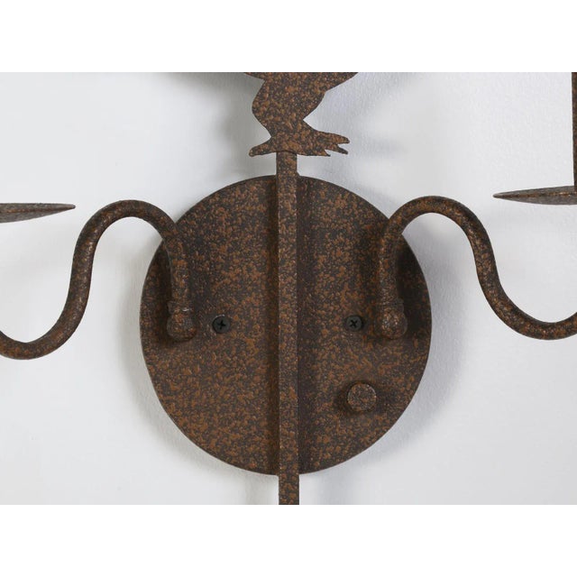 Metal American Made Rooster Sconces - a Pair For Sale - Image 7 of 13