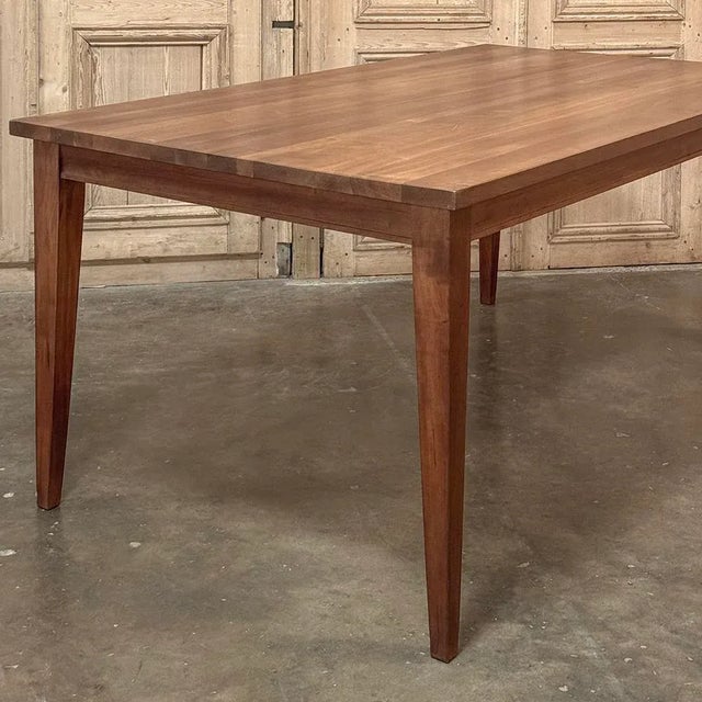 Mid-Century French Walnut Arts & Crafts Style Dining Table For Sale - Image 12 of 12