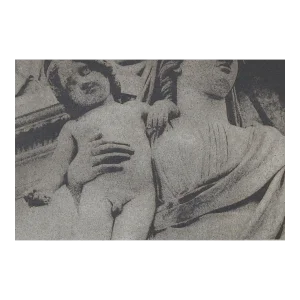 Vintage Mixed Media Photograph Mother & Child Figure Sculpture